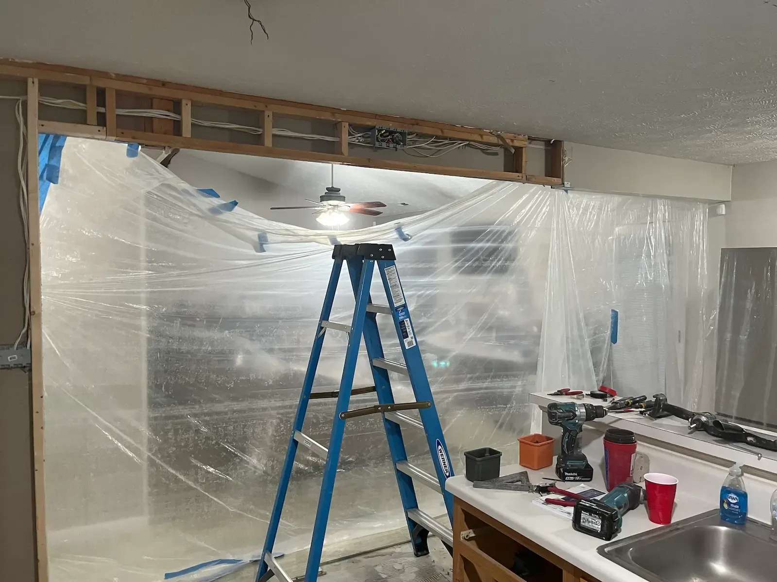 Wall removal during the kitchen remodel