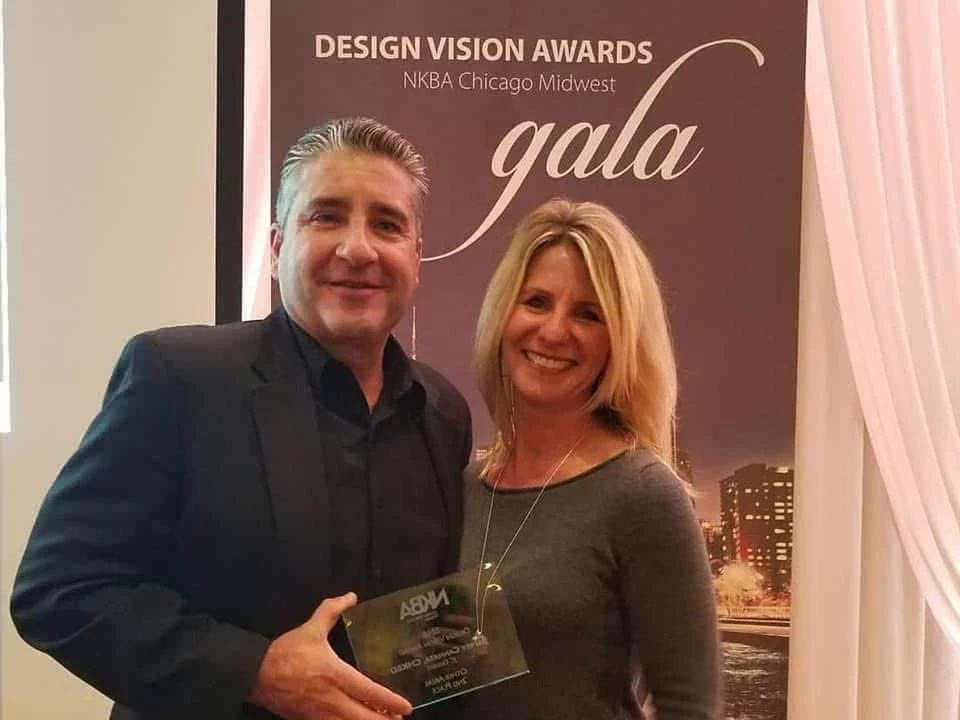 Jeff Cannata receiving recognition at an NKBA Design Vision Awards event