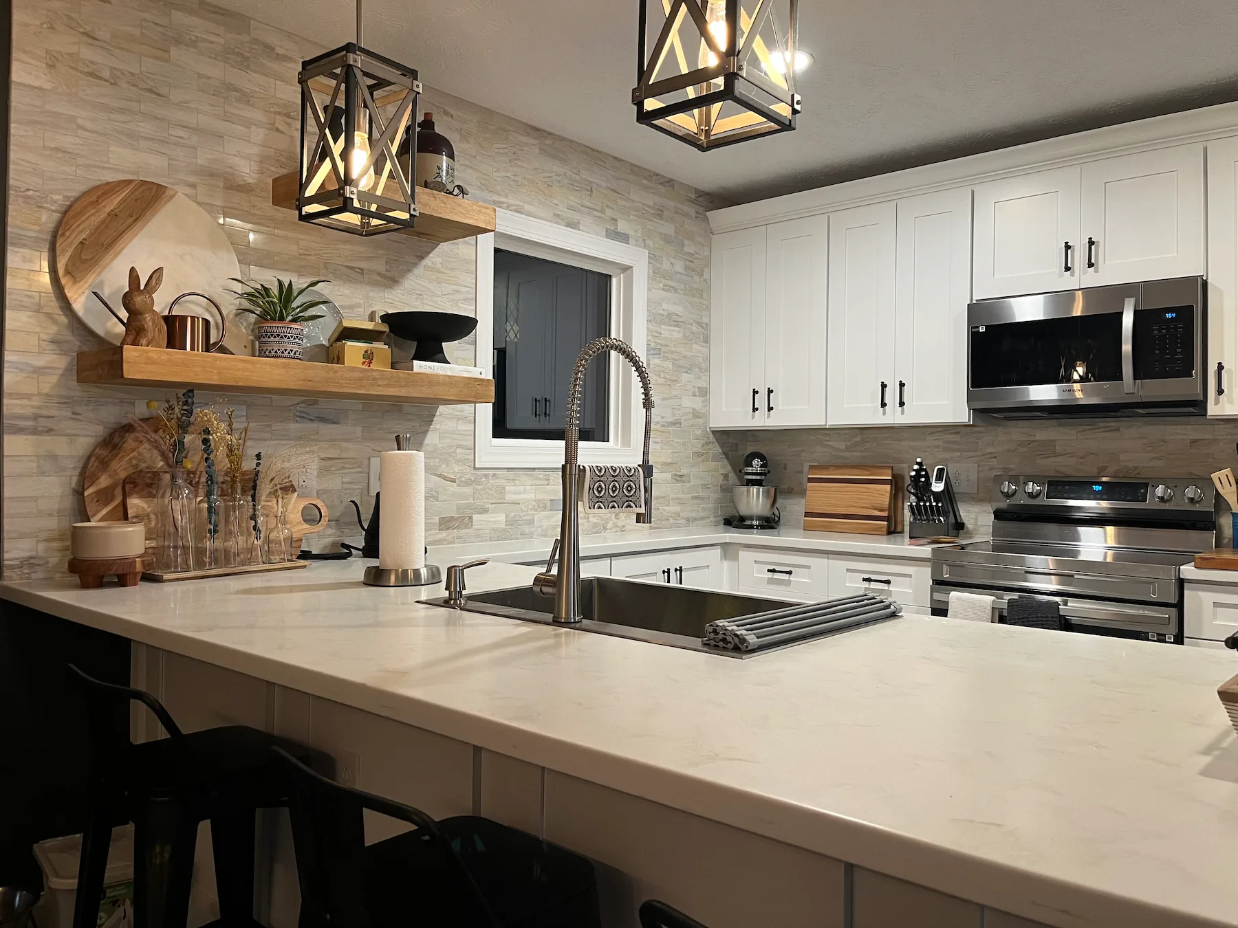 Kitchen island after remodel